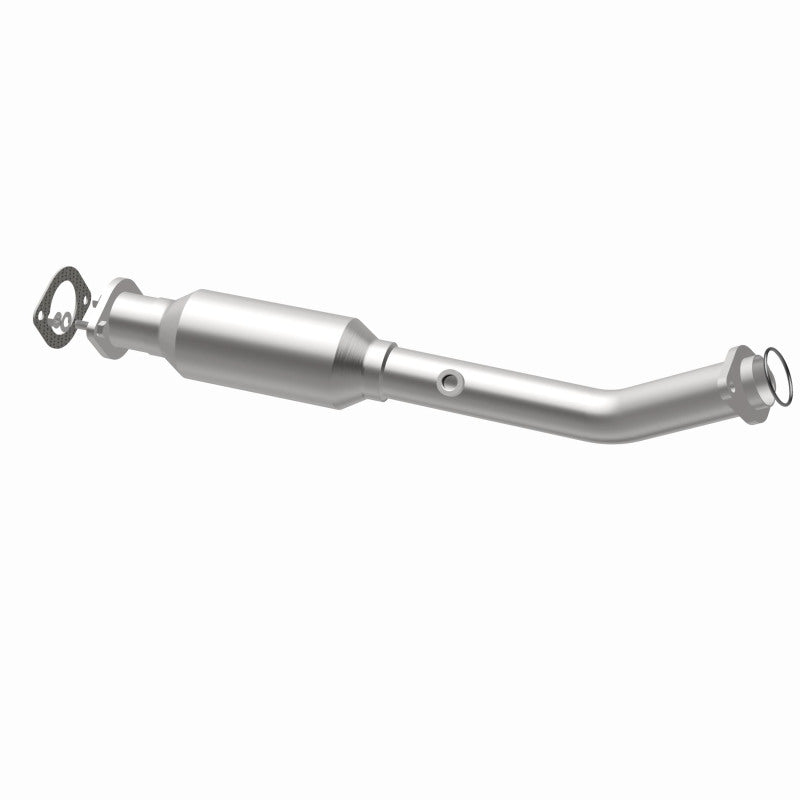MagnaFlow 4593218 carb direct-fit catalytic converter, opposite rear three-quarter view of the turntable spin