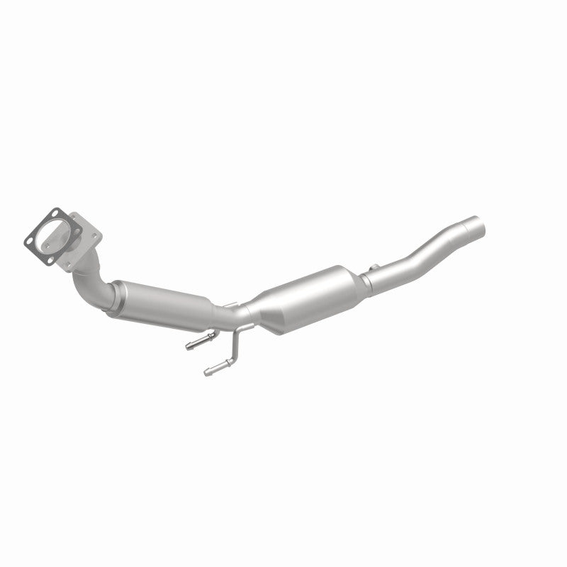 MagnaFlow 5461526 carb direct-fit catalytic converter, front three-quarter view of the turntable spin