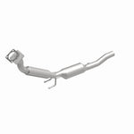 MagnaFlow 5461526 carb direct-fit catalytic converter, front three-quarter view of the turntable spin