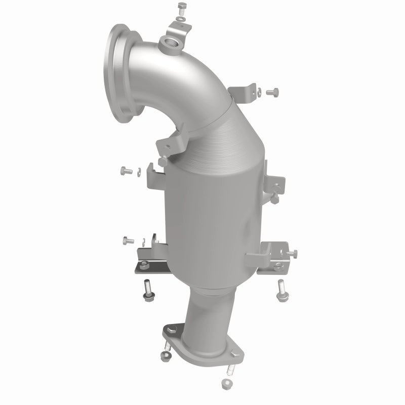 MagnaFlow 280790 oem grade direct-fit catalytic converter, side view of the turntable spin