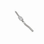 MagnaFlow 4451603 carb direct-fit catalytic converter, rear three-quarter view of the turntable spin