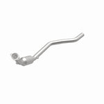 MagnaFlow 4481468 carb direct-fit catalytic converter, opposite front three-quarter view of the turntable spin
