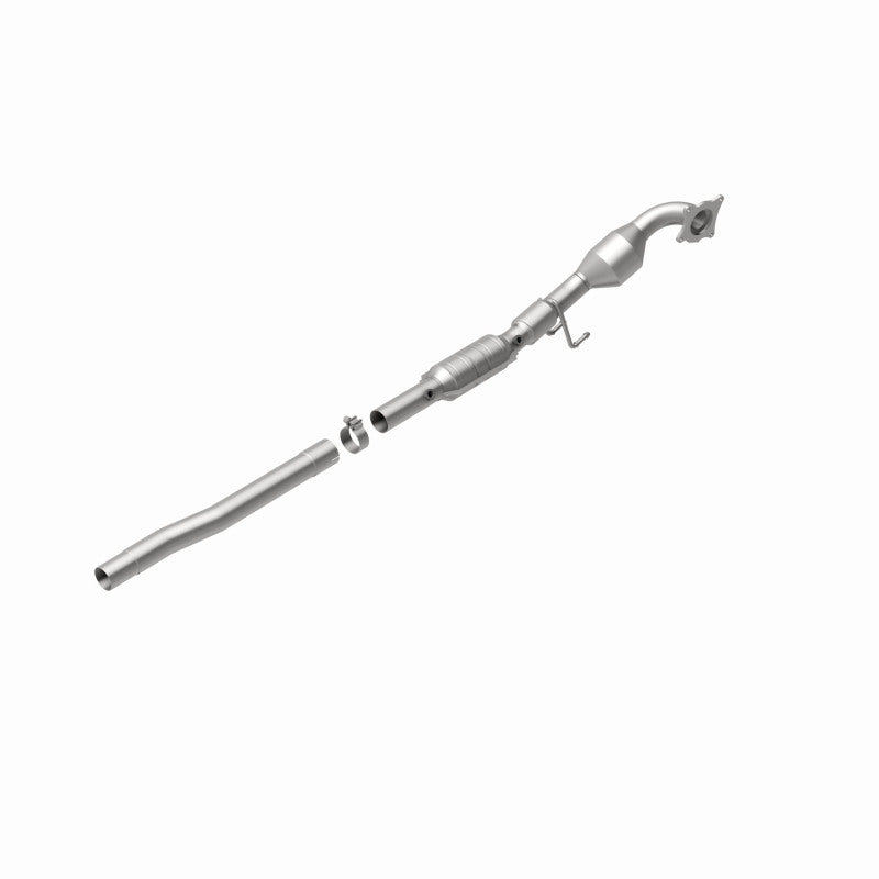 MagnaFlow 551887 carb direct-fit catalytic converter, rear view of the turntable spin