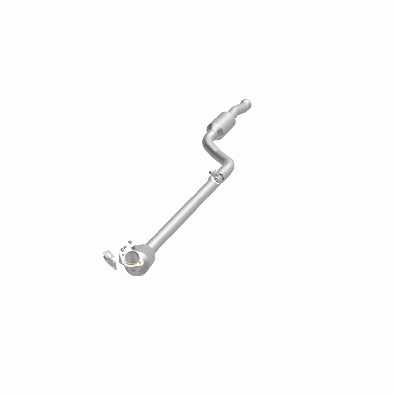 MagnaFlow 5561441 carb direct-fit catalytic converter, opposite front three-quarter view of the turntable spin