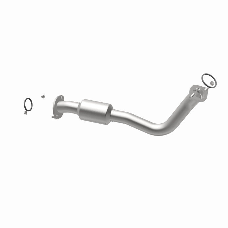 MagnaFlow 5592543 carb direct-fit catalytic converter, opposite rear three-quarter view of the turntable spin