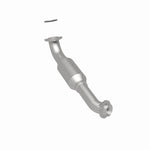 MagnaFlow 5461689 carb direct-fit catalytic converter, rear three-quarter view of the turntable spin