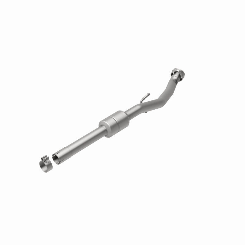 MagnaFlow 557427 carb direct-fit catalytic converter, rear view of the turntable spin
