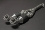 Capristo Nissan GT-R Y-pipe center silencer replacement with flex sections