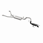 MagnaFlow 19677 overland series cat-back exhaust, opposite front three-quarter view of the turntable spin