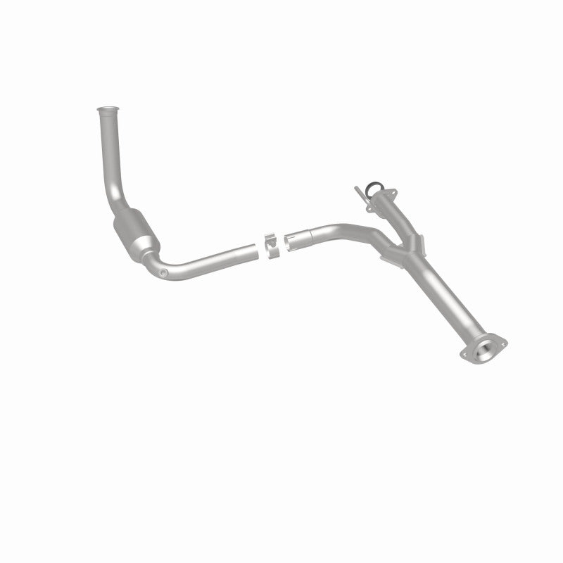 MagnaFlow 5451582 carb direct-fit catalytic converter, rear three-quarter view of the turntable spin