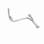MagnaFlow 5451582 carb direct-fit catalytic converter, rear three-quarter view of the turntable spin