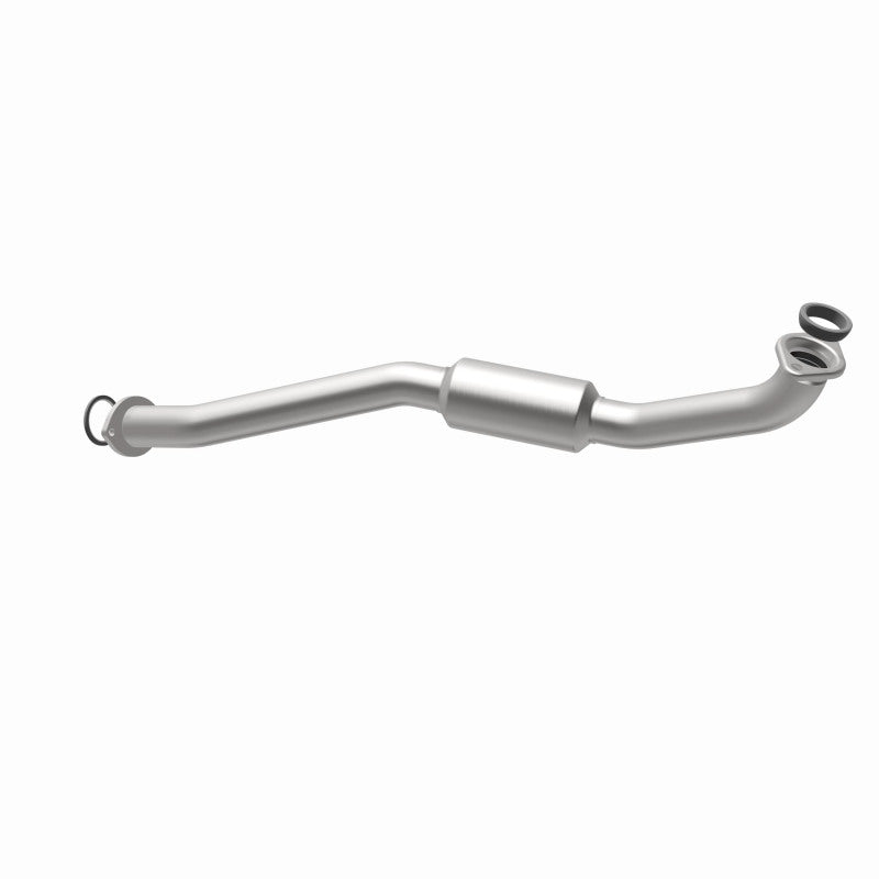 MagnaFlow 5582206 carb direct-fit catalytic converter, opposite rear three-quarter view of the turntable spin