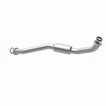 MagnaFlow 5582206 carb direct-fit catalytic converter, opposite rear three-quarter view of the turntable spin