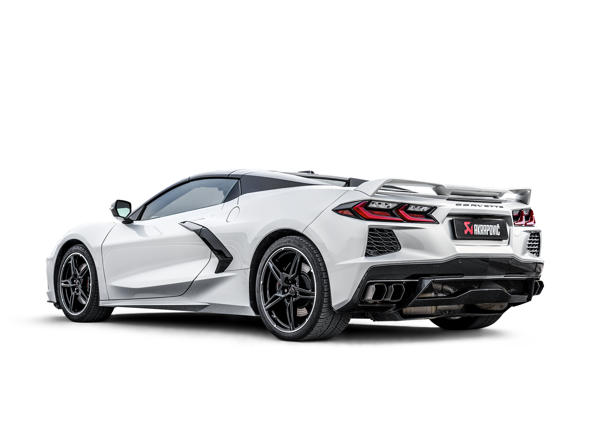 Akrapovic Chevrolet Corvette C8 Slip-On Line (Titanium) S-CO/TI/3 for Chevrolet Corvette Stingray C8 2021-2027, rear view
