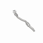 MagnaFlow 4481682 carb direct-fit catalytic converter, rear three-quarter view of the turntable spin