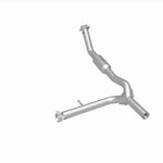 MagnaFlow 4651410 carb direct-fit catalytic converter, rear three-quarter view of the turntable spin