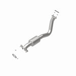 MagnaFlow 5571543 carb direct-fit catalytic converter, rear view of the turntable spin