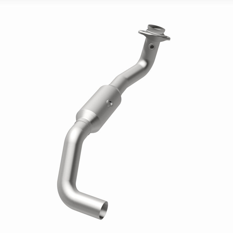 MagnaFlow 4651694 carb direct-fit catalytic converter, opposite rear three-quarter view of the turntable spin