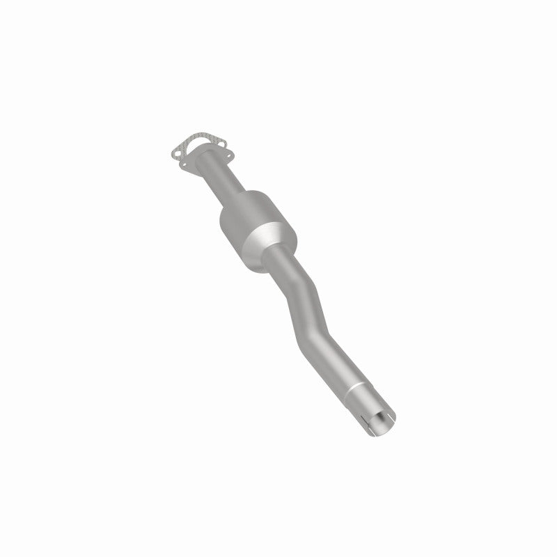 MagnaFlow 5592804 carb direct-fit catalytic converter, rear three-quarter view of the turntable spin
