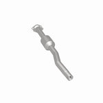 MagnaFlow 5592804 carb direct-fit catalytic converter, rear three-quarter view of the turntable spin