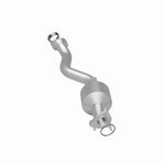 MagnaFlow 5571681 carb direct-fit catalytic converter, rear three-quarter view of the turntable spin