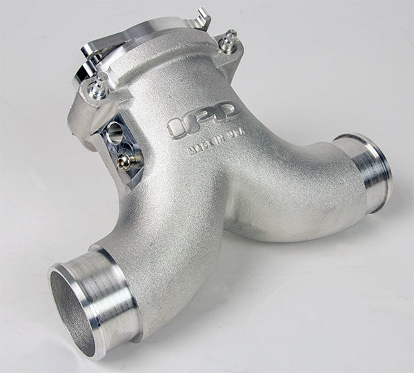 Cast Y plenum with machined throttle body flange and polished intake inlets - IPD for Porsche 957 Cayenne Turbo
