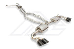 A top view of FI Exhaust Valvetronic Cat-Back System For Porsche 958.2 Cayenne S 2014-2017 with white background