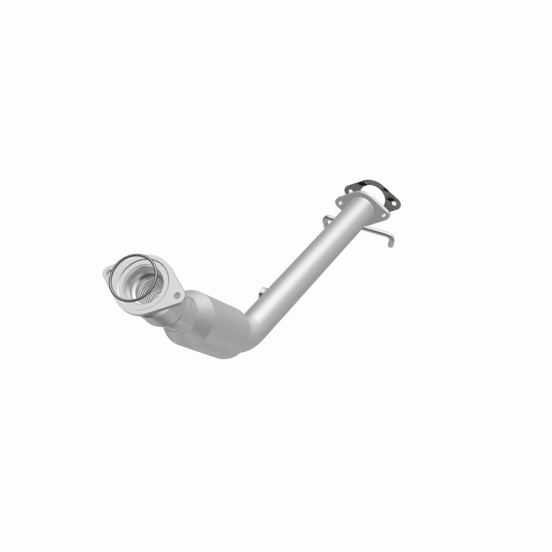 MagnaFlow 4561195 carb direct-fit catalytic converter, opposite front three-quarter view of the turntable spin