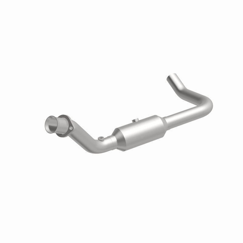 MagnaFlow 5451651 carb direct-fit catalytic converter, front three-quarter view of the turntable spin