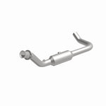 MagnaFlow 5451651 carb direct-fit catalytic converter, front three-quarter view of the turntable spin
