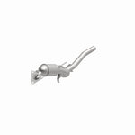 MagnaFlow 5551411 carb direct-fit catalytic converter, opposite front three-quarter view of the turntable spin