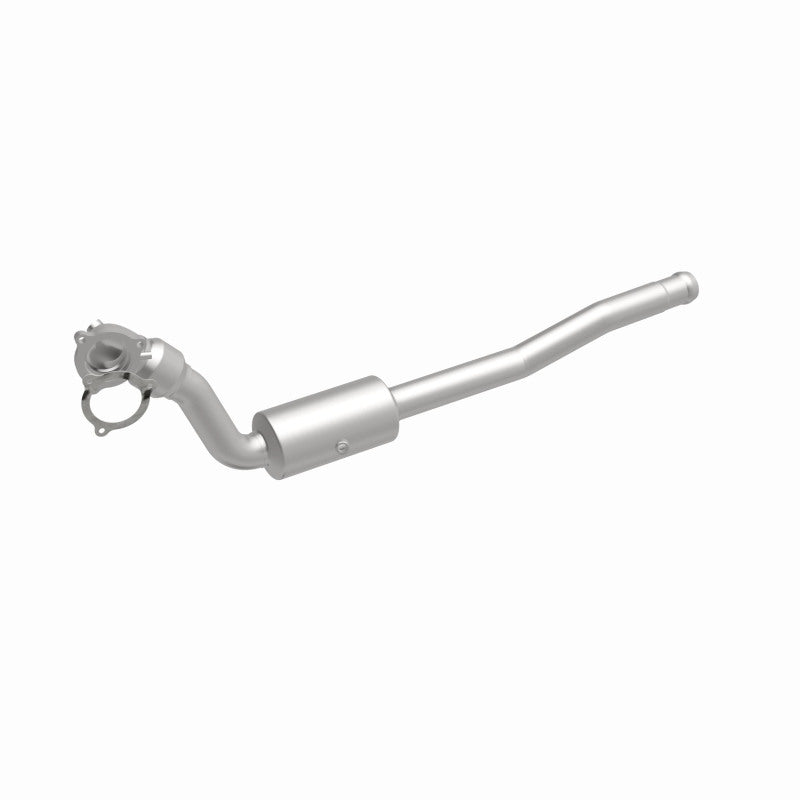 MagnaFlow 4481282 carb direct-fit catalytic converter, front three-quarter view of the turntable spin