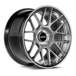 Silver alloy wheel with multi-spoke mesh design and black center cap on white background - APEX Wheels wheel for 18x10.5 ET22 5x120 - Hyper Black