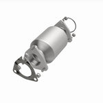 MagnaFlow 52747 oem grade direct-fit catalytic converter, opposite front three-quarter view of the turntable spin