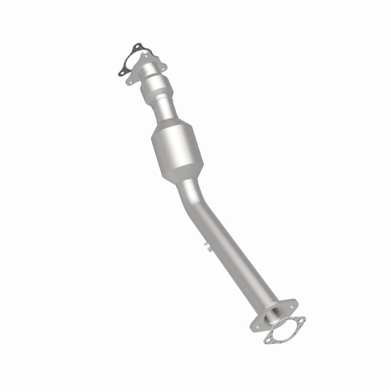 MagnaFlow 4561106 carb direct-fit catalytic converter, rear three-quarter view of the turntable spin