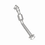 MagnaFlow 4561106 carb direct-fit catalytic converter, rear three-quarter view of the turntable spin