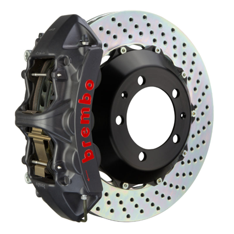 E46 M3 Brembo 6-piston front kit, black GT-S caliper, drilled 2-piece disc