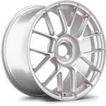 Silver alloy wheel with multi-spoke design and polished finish isolated on white background - APEX Wheels wheel for 19x9.5 ET49 PSCL - Race Silver