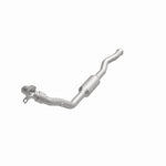 MagnaFlow 4481281 carb direct-fit catalytic converter, opposite front three-quarter view of the turntable spin
