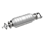 MagnaFlow 5571653 carb direct-fit catalytic converter, front three-quarter view of the turntable spin