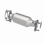 MagnaFlow 5481665 carb direct-fit catalytic converter, opposite rear three-quarter view of the turntable spin