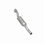 MagnaFlow 55324 hm grade direct-fit catalytic converter, rear three-quarter view of the turntable spin