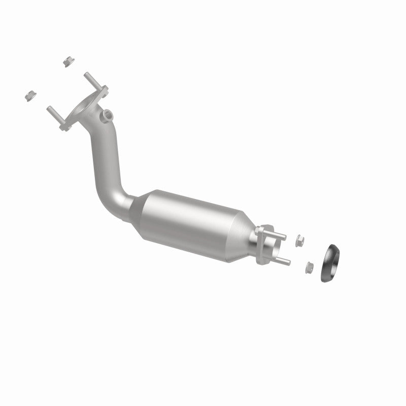 MagnaFlow 5451502 carb direct-fit catalytic converter, side view of the turntable spin