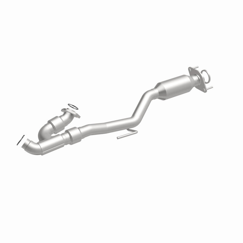 MagnaFlow 52702 oem grade direct-fit catalytic converter, front three-quarter view of the turntable spin