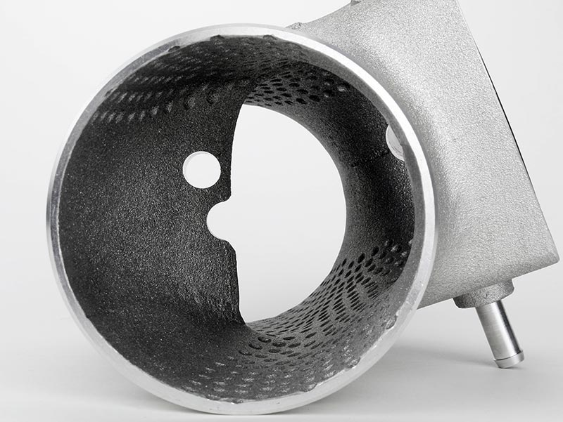 Inside the 986 Boxster plenum inlet showing the dimpled interior surface - IPD for Porsche 986 Boxster