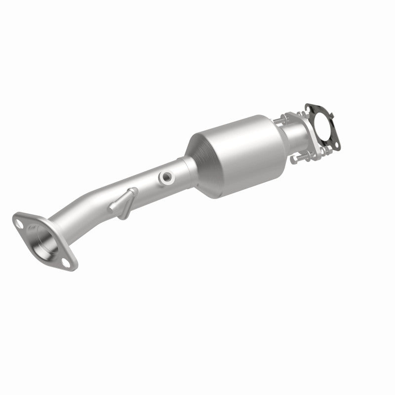 MagnaFlow 52690 oem grade direct-fit catalytic converter, front three-quarter view of the turntable spin