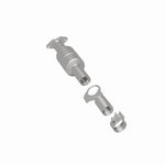 MagnaFlow 5571924 carb direct-fit catalytic converter, rear three-quarter view of the turntable spin