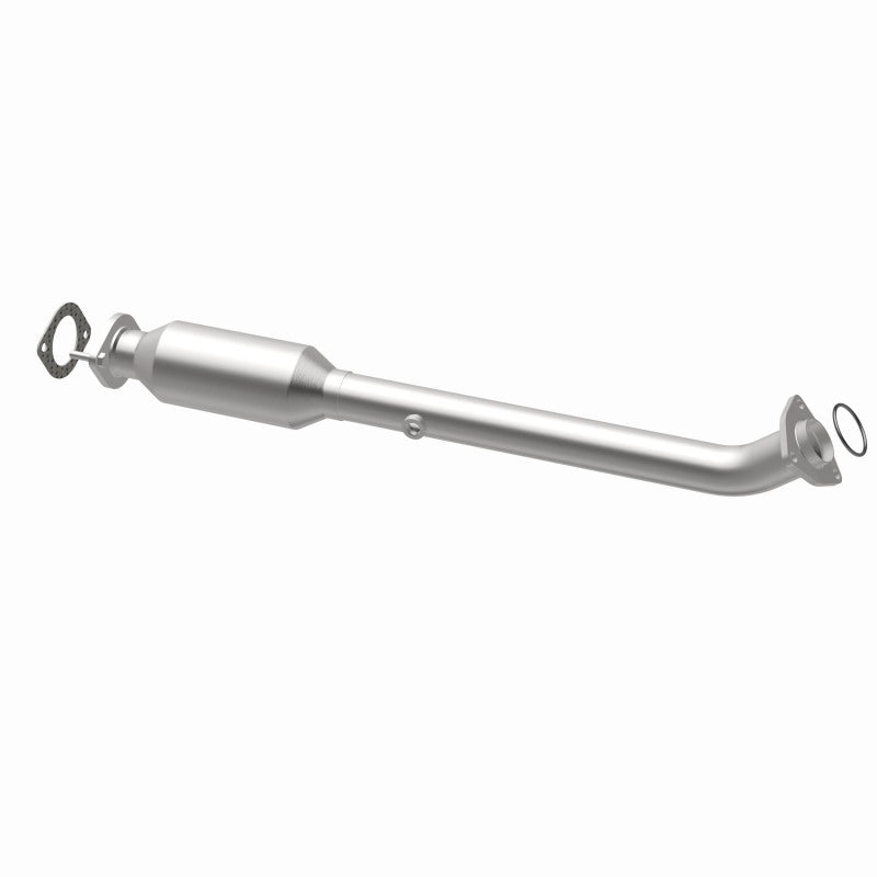 MagnaFlow 5592602 carb direct-fit catalytic converter, opposite rear three-quarter view of the turntable spin