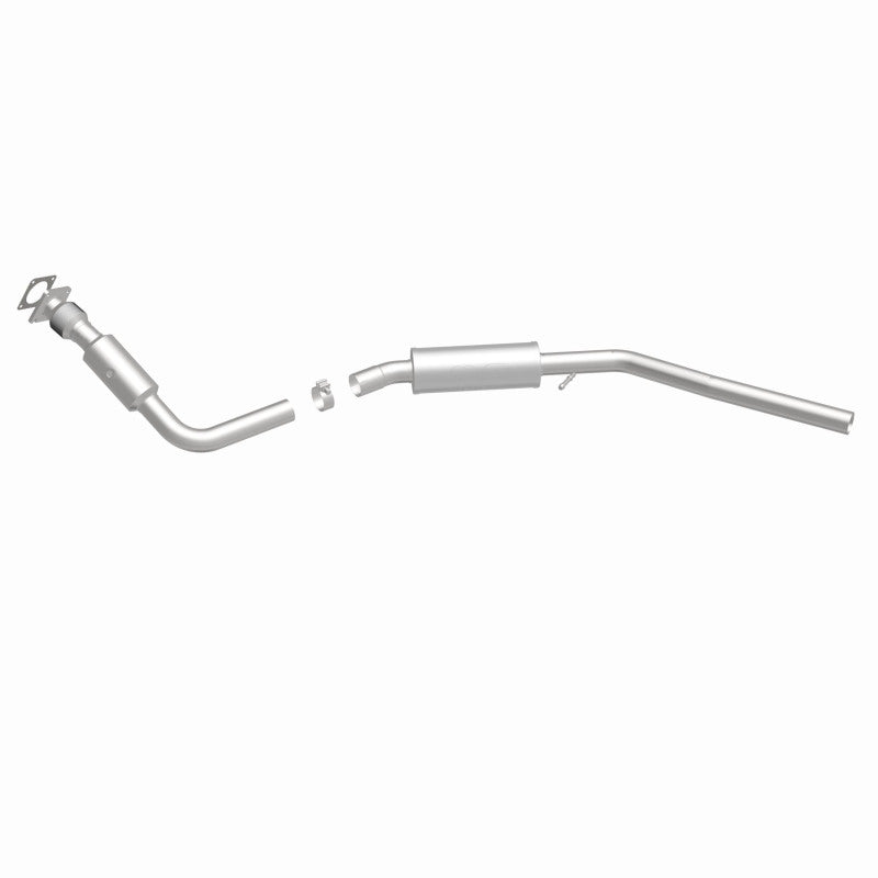 MagnaFlow 21-510 oem grade direct-fit catalytic converter, side view of the turntable spin