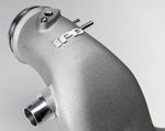 991 Turbo IPD Y-pipe outlet close-up with cast logo, sensor boss and vent ports - IPD for Porsche 991.1 Turbo